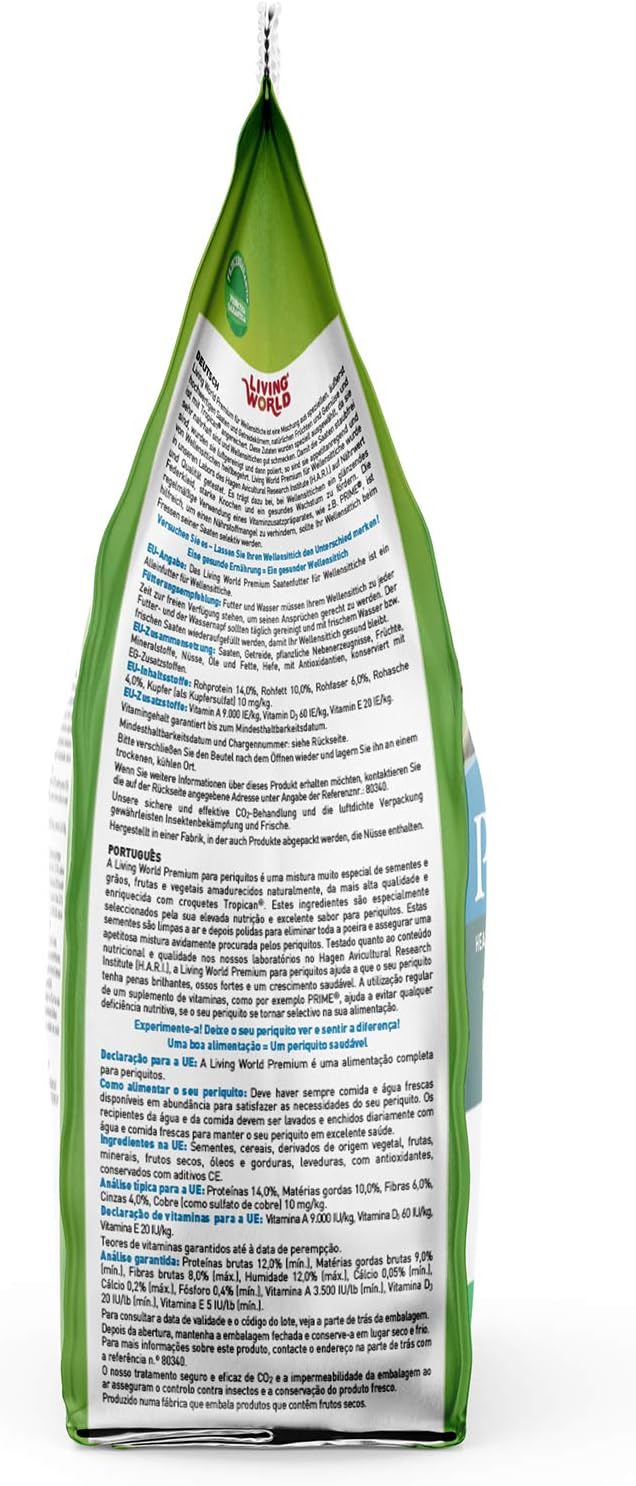 Living World Premium Mix For Budgies, 908 g (2 lb)