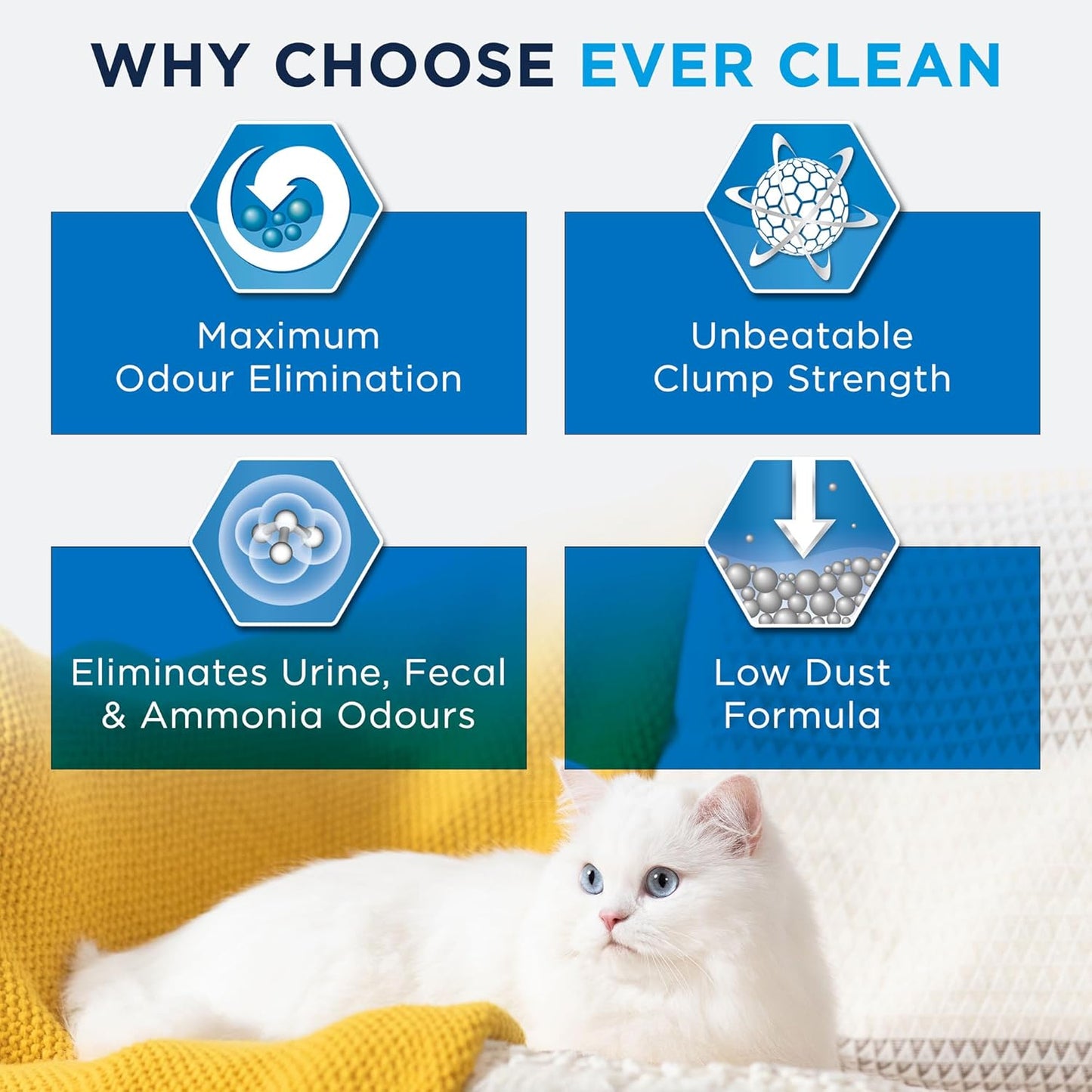 Ever Clean Clumping Cat Litter, Lavender Scented for Long-lasting freshness, Maximum Odour Elimination, 10L