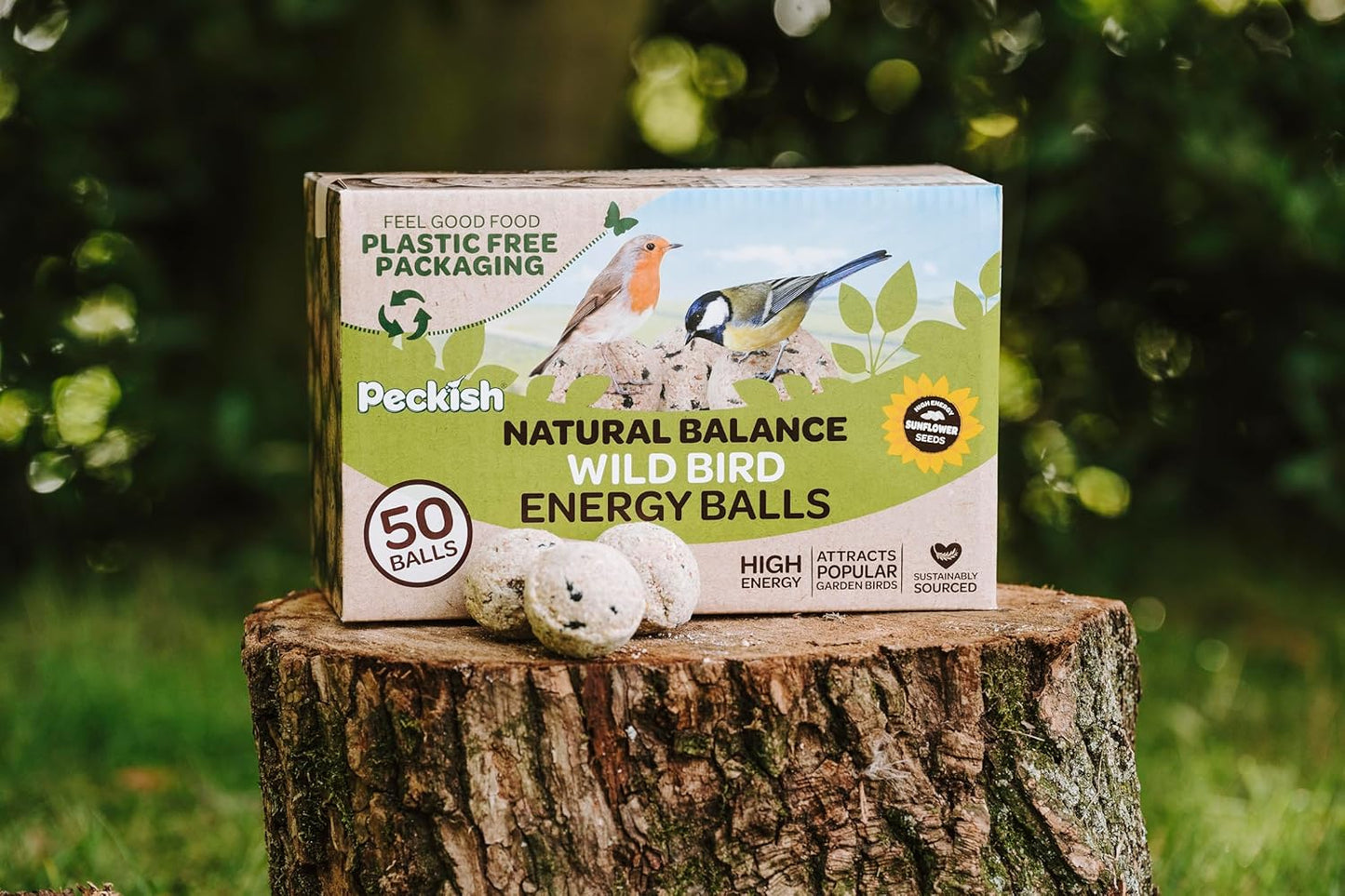 Peckish Natural Balance High Energy Fat Balls for Wild Birds - 50 fat ball Box, Brown