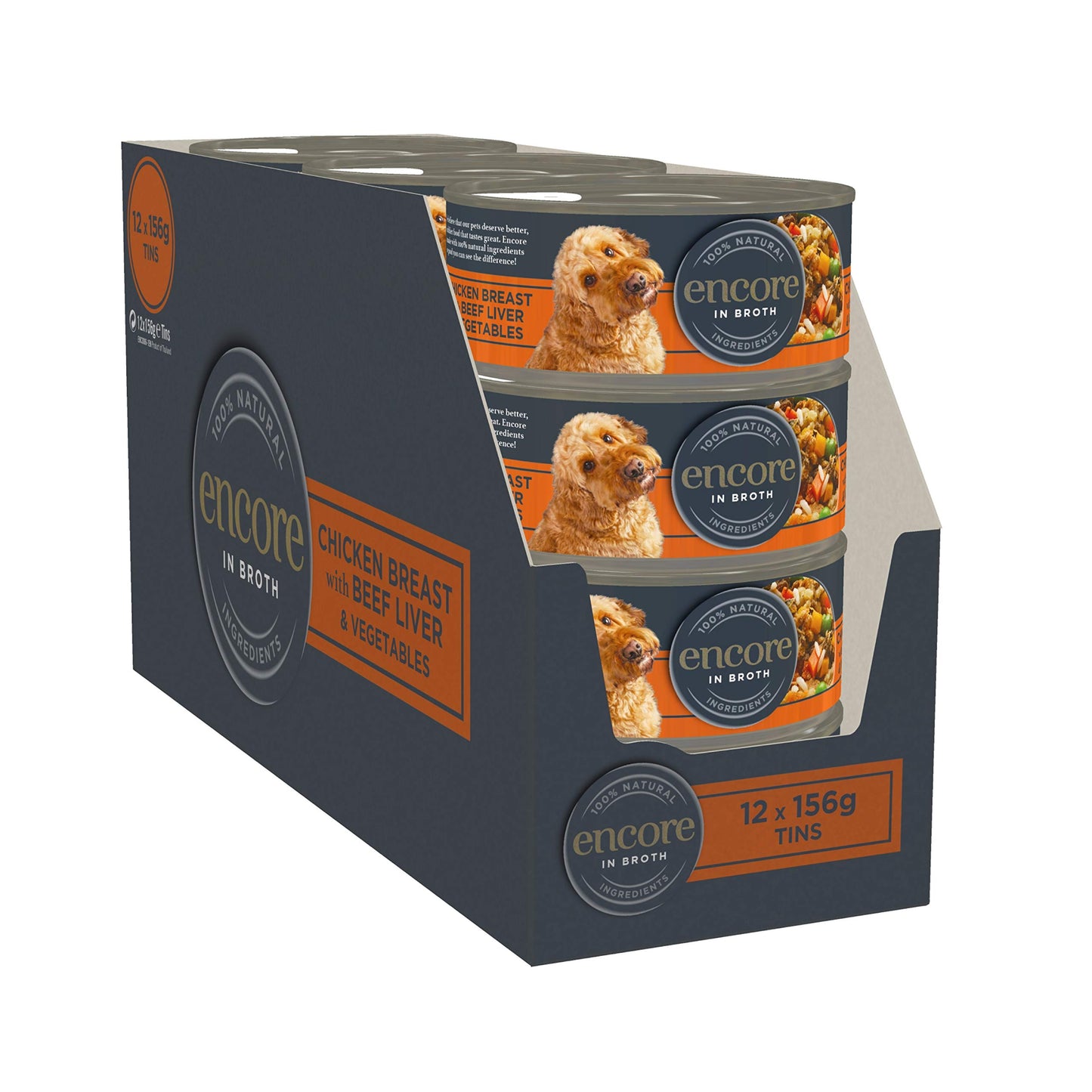 Encore 100% Natural Wet Cat Food Pouch, Tuna Fillet with Whitebait/Anchovy in Broth 70g Pouch (16 x 70g Pouches) (Packaging May Vary)