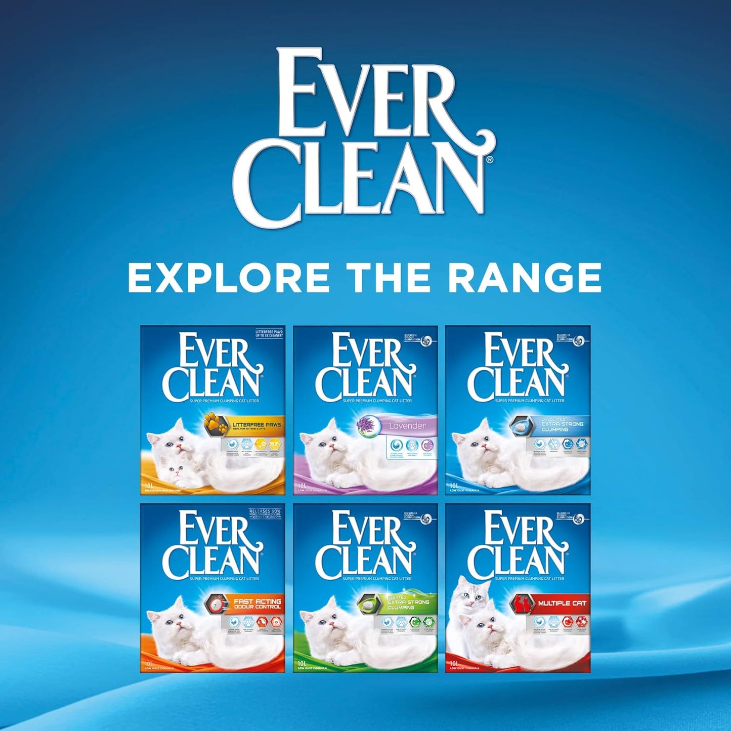Ever Clean Clumping Cat Litter, Lavender Scented for Long-lasting freshness, Maximum Odour Elimination, 10L