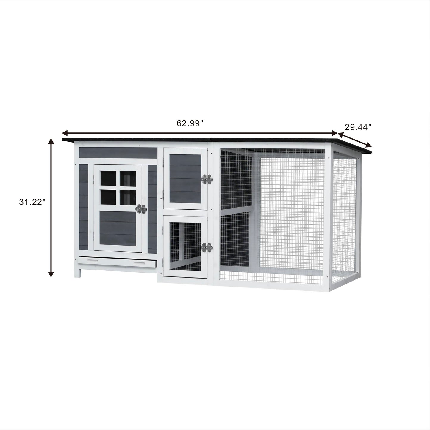 Outdoor Poultry Cage Small Animal House Chicken Hutch Coop With Running Cage