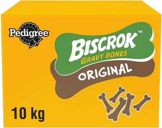 Pedigree Biscrok Original 10 kg Snacks, Dog Treats Gravy Bones Biscuits Dog Treats, Megapack