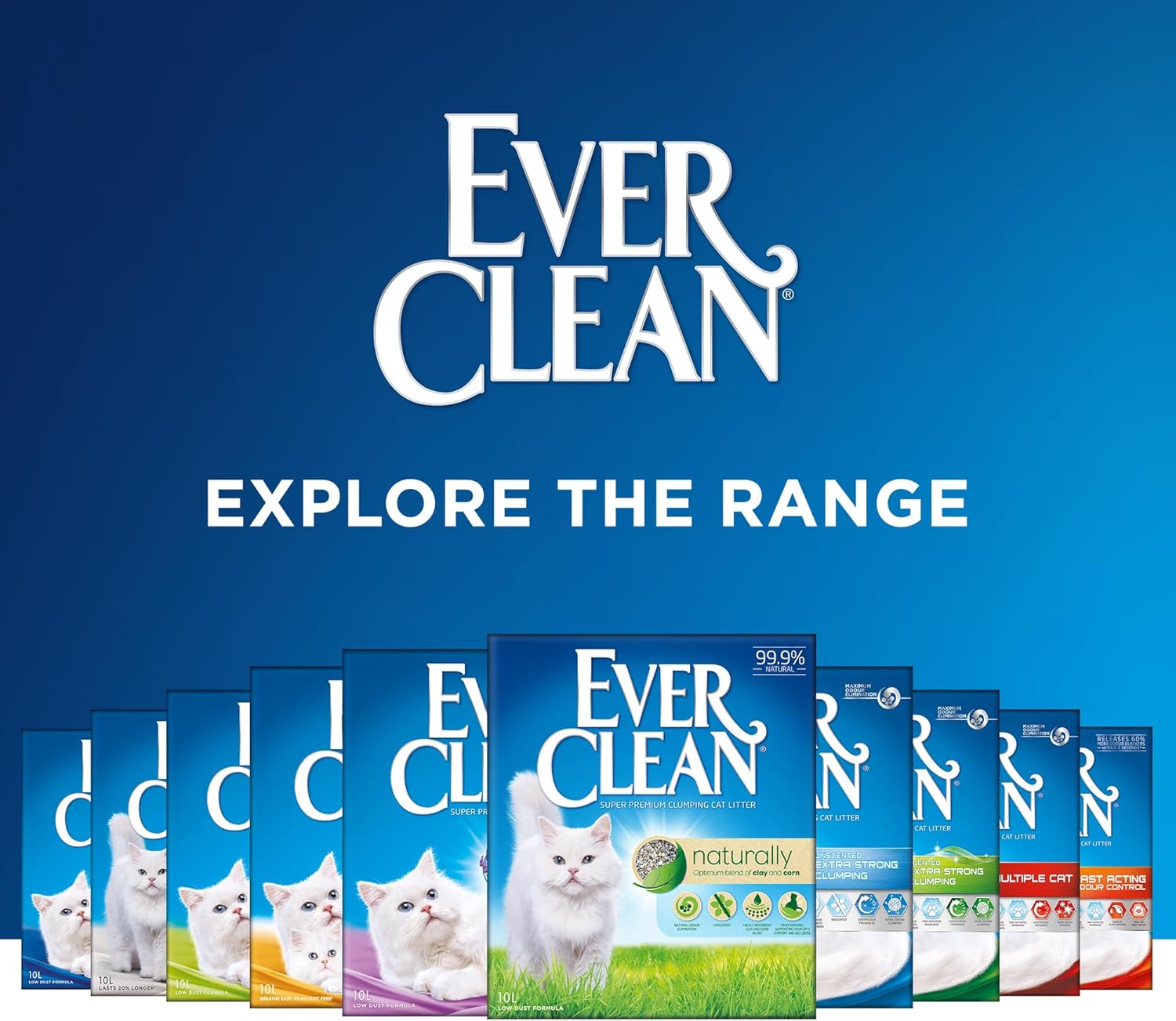Ever Clean Clumping Cat Litter, Lavender Scented for Long-lasting freshness, Maximum Odour Elimination, 10L