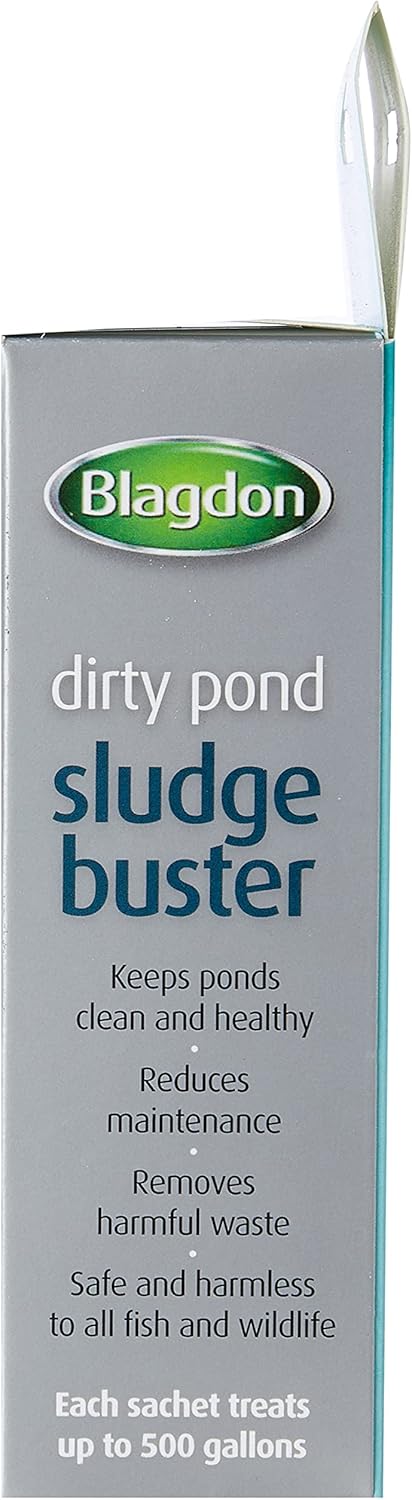 Blagdon Pond Sludge Buster, Digests Harmful Organic Waste, Introduces Good Bacteria, Keeps Pond Clean, 4 x 9g Sachets, Each Sachet Treats 2,273 Litres