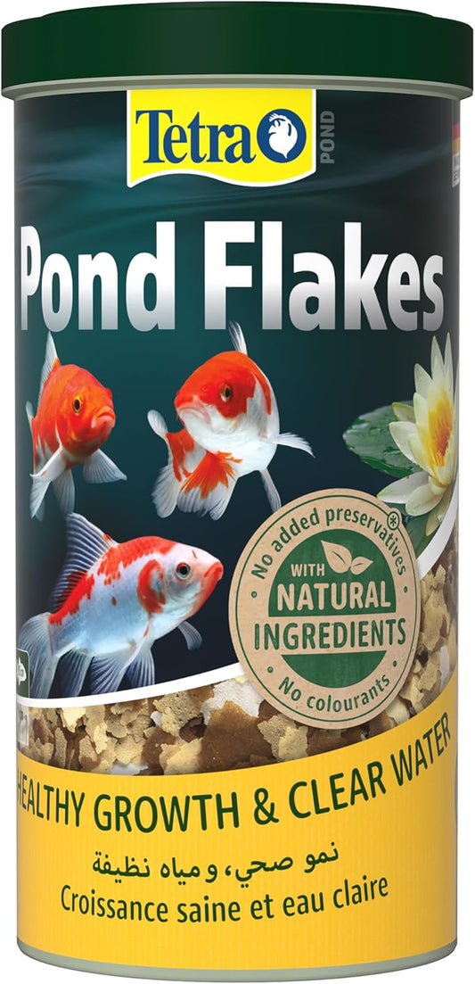 Tetra Pond Flakes, Complete Fish Food for Small and Young Pond Fish, 1 Litre